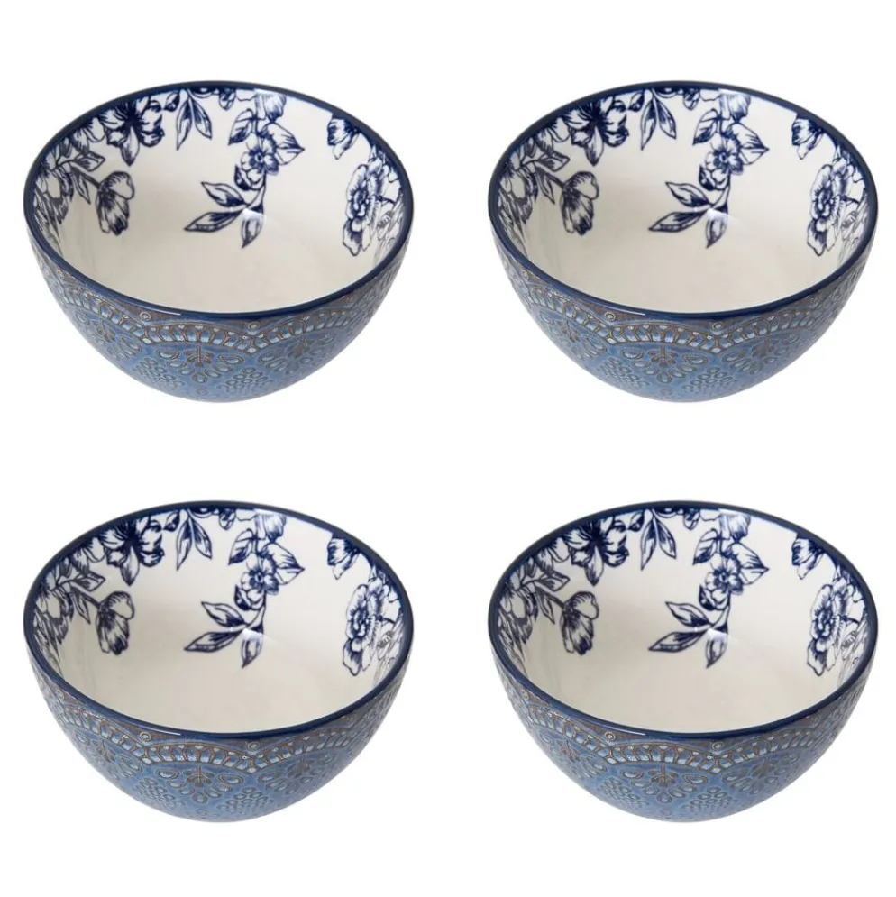 Gabriela Blue 16 Piece Dinnerware Set, Service for 4