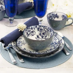 Gabriela Blue Set of 4 Soup Cereal Bowls