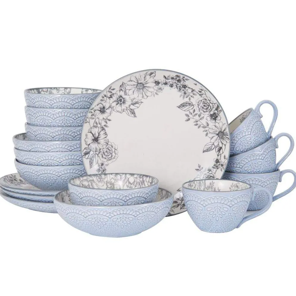 Gabriela Gray 16 Piece Dinnerware Set, Service for 4