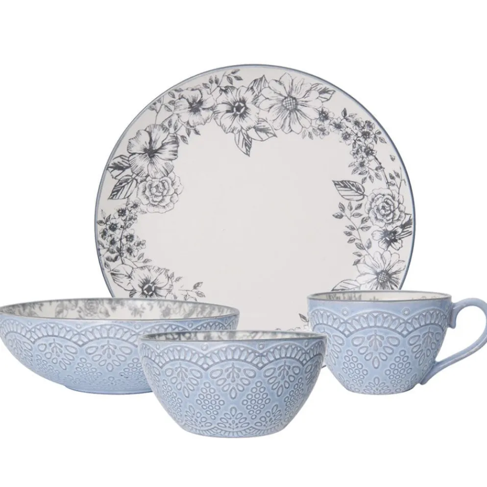 Gabriela Gray 16 Piece Dinnerware Set, Service for 4