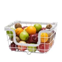 General Store White Stacking And Nesting Wire Organization Basket