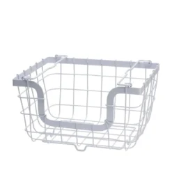 General Store White Stacking And Nesting Wire Organization Basket