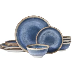 Glimmer Blue 12 Piece Dinnerware Set, Service for 4