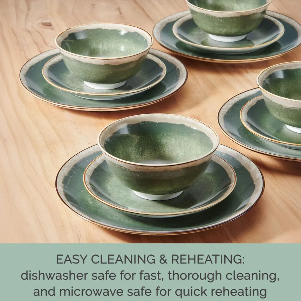 Glimmer Sage 12 Piece Dinnerware Set, Service for 4
