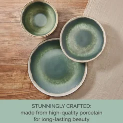 Glimmer Sage 12 Piece Dinnerware Set, Service for 4