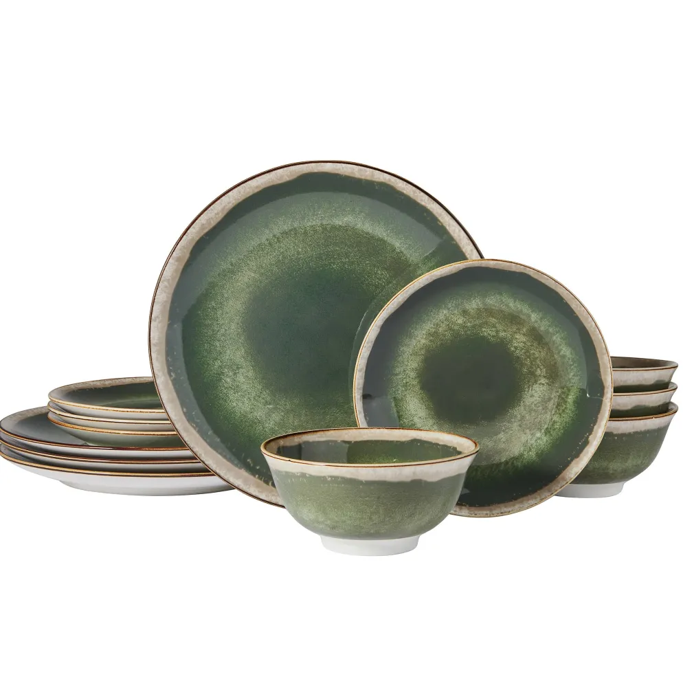 Glimmer Sage 12 Piece Dinnerware Set, Service for 4