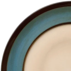 Gourmet Basics Belmont Round Blue Stalks Dinnerware Set