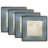 Gourmet Basics Belmont Set of 4 Blue Square Dinner Plates