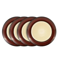 Gourmet Basics Belmont Set of 4 Red Round Dinner Plates