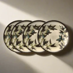 Gourmet Basics Belmont Set of 4 Round Stalks Salad Plates