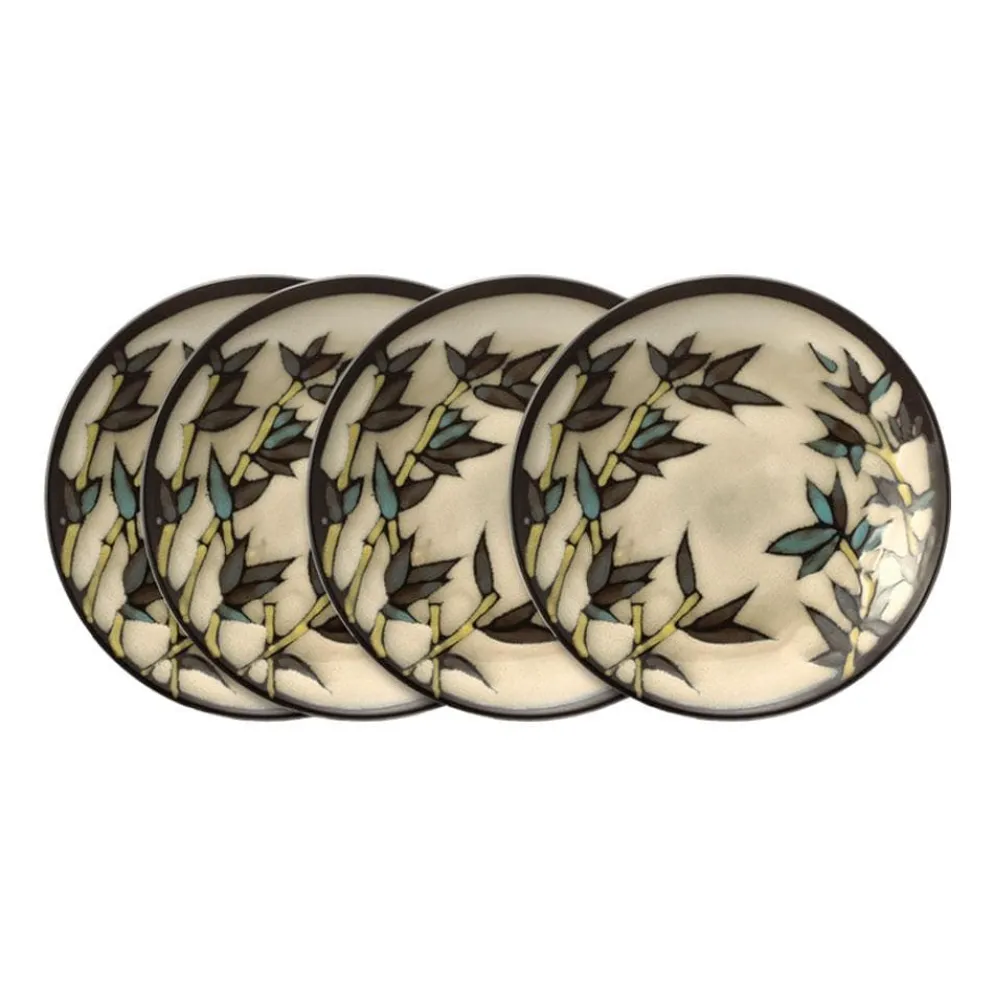 Gourmet Basics Belmont Set of 4 Round Stalks Salad Plates