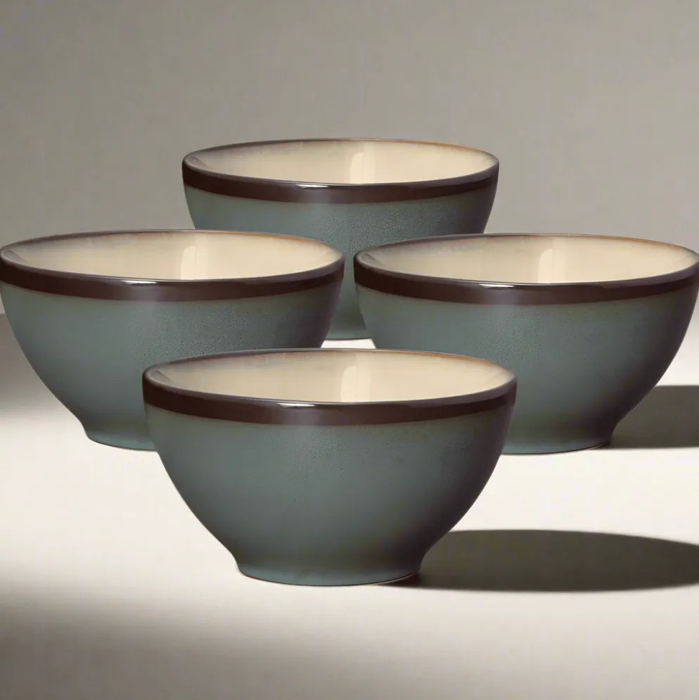 Gourmet Basics Belmont Set of 4 Blue Soup Cereal Bowls