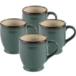 Gourmet Basics Belmont Set of 4 Blue Mugs