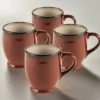 Gourmet Basics Belmont Set of 4 Red Mugs