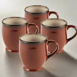 Gourmet Basics Belmont Set of 4 Red Mugs