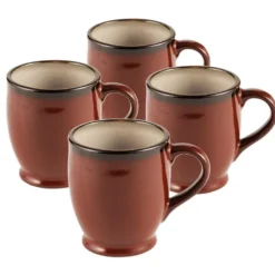 Gourmet Basics Belmont Set of 4 Red Mugs