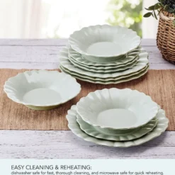 Graceful Petals 12 Piece Dinnerware Set, Service for 4