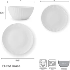 Grace 24 Piece Dinnerware Set, Service for 8