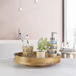 Gray Marble Lazy Susan Serve Tray