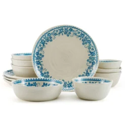 Hayden Blue 12 Piece Dinnerware Set, Service for 4