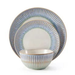 Hensley Blue 12 Piece Dinnerware Set, Service for 4