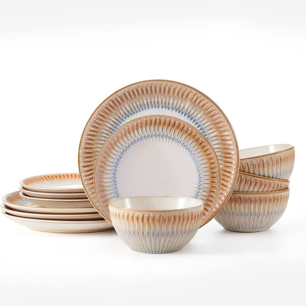 Hensley Taupe 12 Piece Dinnerware Set, Service for 4