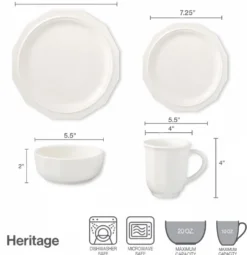Heritage 16 Piece Dinnerware Set, Service for 4