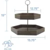 Hexagon 2 Tiered Mango Wood Serve Tray