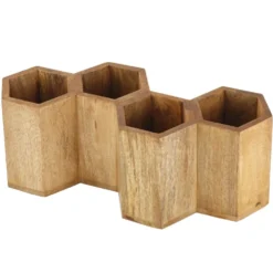 Hex Wood Flatware Storage Caddy