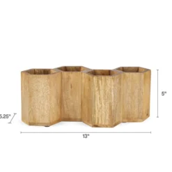 Hex Wood Flatware Storage Caddy