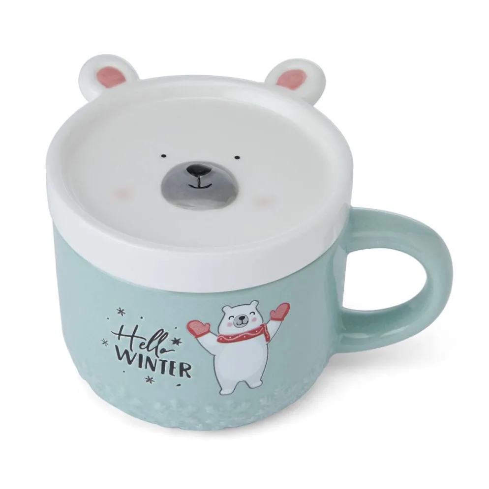 Holiday Polar Bear Mug with Lid