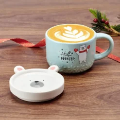 Holiday Polar Bear Mug with Lid