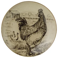 Homespun Rooster 16 Piece Dinnerware Set, Service for 4