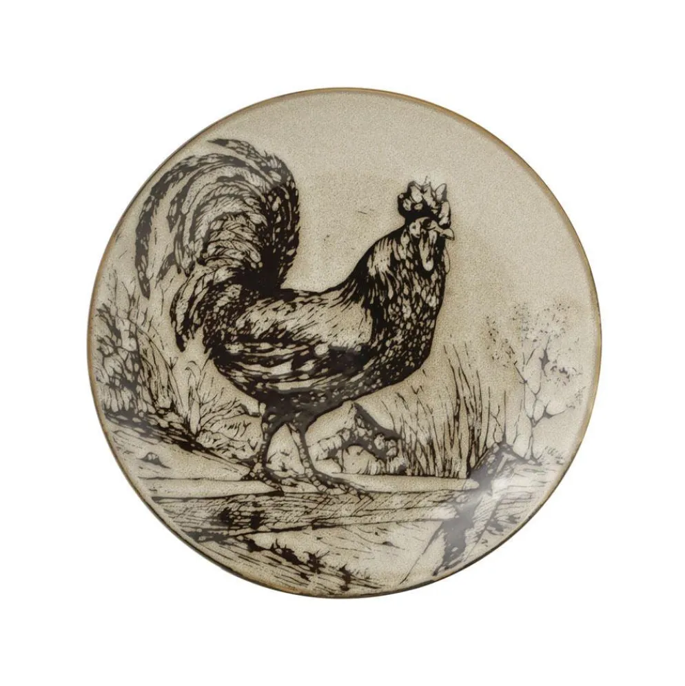 Homespun Rooster 16 Piece Dinnerware Set, Service for 4