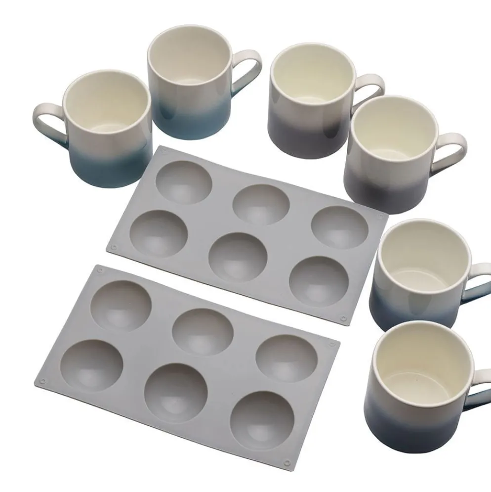 Hot Chocolate Bomb Set of 6 Mugs with Set of 2 Molds