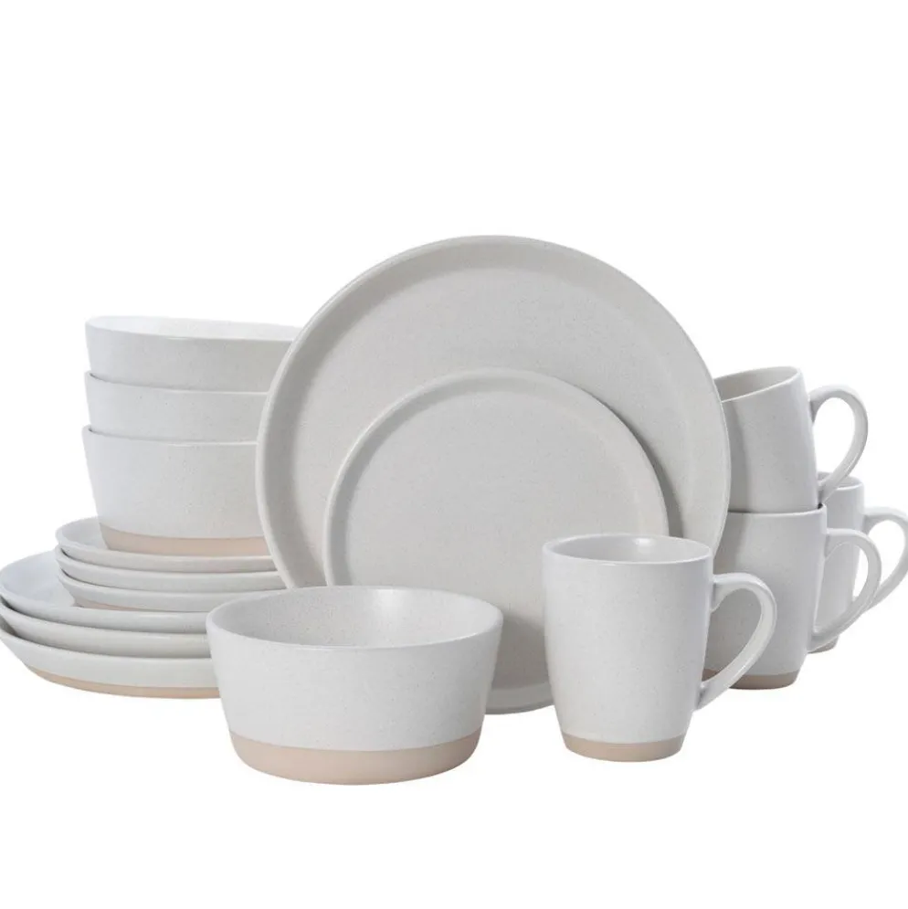 Hudson Beige 16 Piece Dinnerware Set, Service for 4