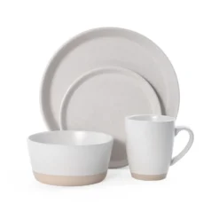 Hudson Beige 16 Piece Dinnerware Set, Service for 4