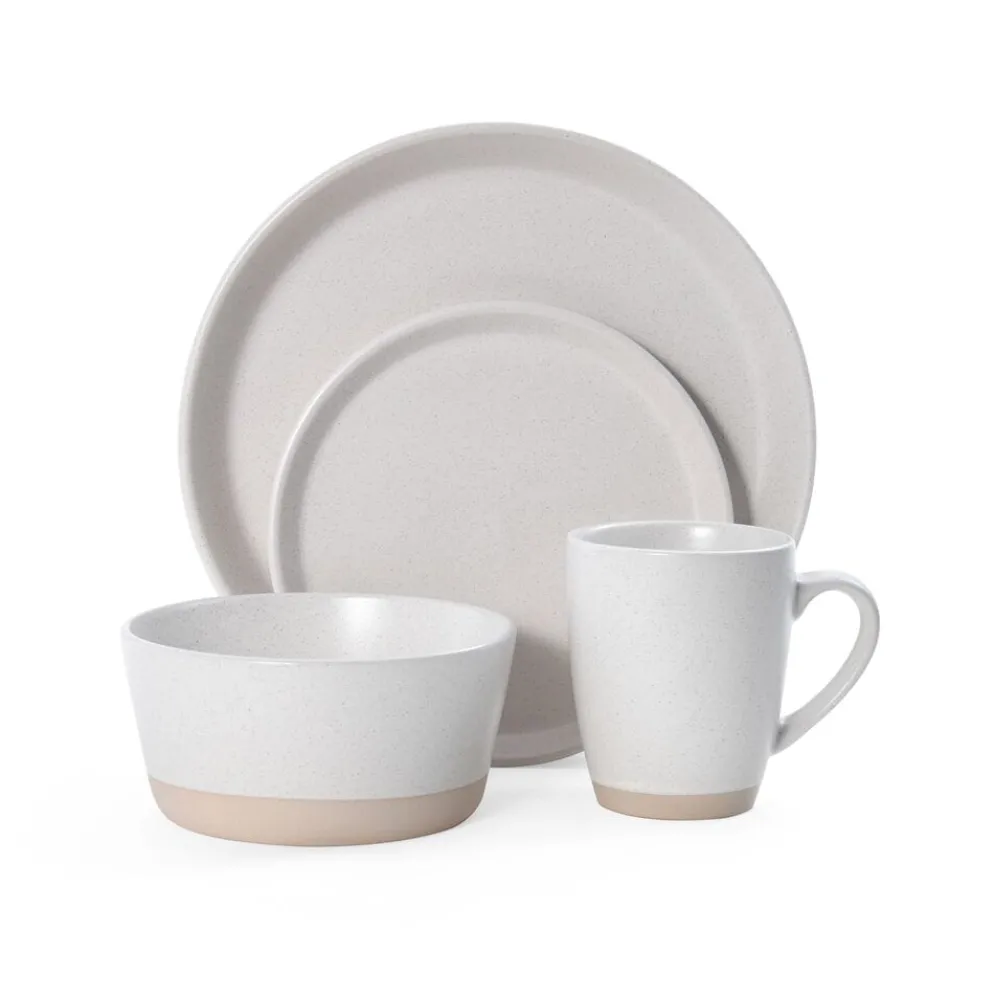 Hudson Beige 16 Piece Dinnerware Set, Service for 4