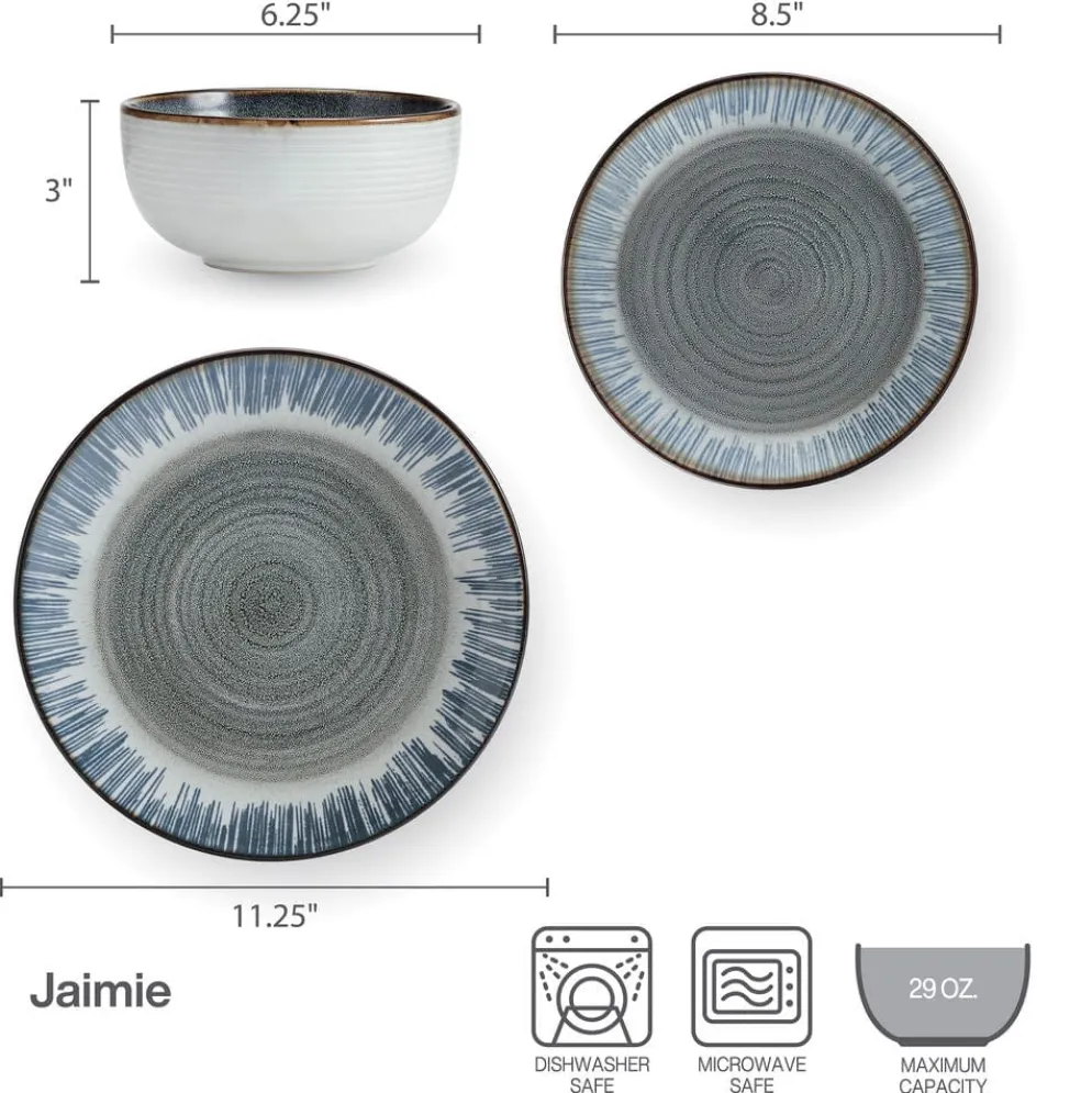 Jaimie 12 Piece Dinnerware Set, Service for 4