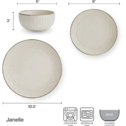 Janelle 12 Piece Dinnerware Set, Service for 4