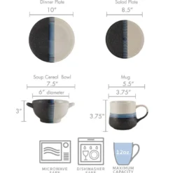 Jaxon 16 Piece Dinnerware Set, Service for 4