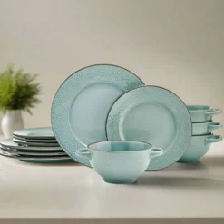 Kori Sage 12 Piece Dinnerware Set, Service for 4