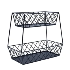 Lattice Farm Flat Back 2 Tier Storage Basket