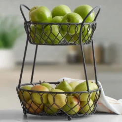 Lattice 2 Tier Countertop Storage Basket
