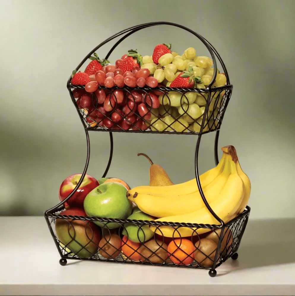 Lattice 2 Tier Fruit Storage Basket