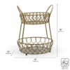 Lattice 2 Tier Matte Gold Countertop Basket