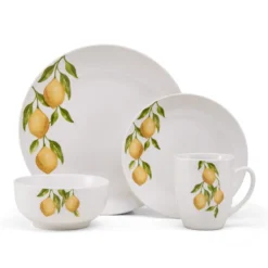 Lemons 16 Piece Dinnerware Set, Service for 4