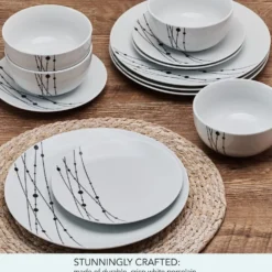 Linear Symphony 12 Piece Dinnerware Set, Service for 4