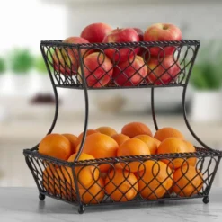 Loop Lattice 2 Tier Rectangular Basket