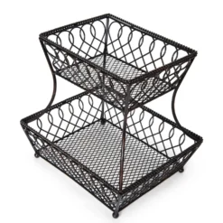 Loop Lattice 2 Tier Rectangular Basket